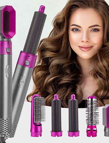  5 in 1 Hair Dryer Hot Comb Set Hair Curler Wet Dry Professional Curling Iron Hair Straightener Styling Tool Hair Dryer Household