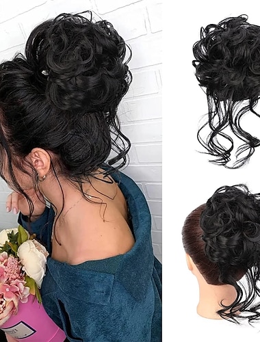  chignon chignon capelli sintetici pezzo di capelli estensione dei capelli arricciatura rimbalzante onda d'acqua festa / sera abbigliamento quotidiano vacanza 12h24