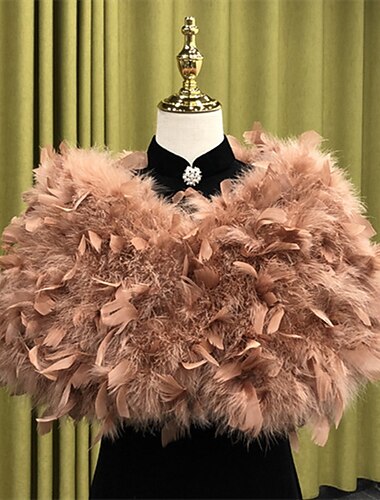  Hvit Fausk Fur Skjerf Sjaler Bolero Bryllupsinnpakninger Damer Elegant  Luksuriøs Holder Varm Uten Ermer Fausk Fur Bryllupsinnpakning Med Fjær  Pels Offisiell Vinterkjole å imponere