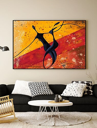 handgemaakte olieverf canvas kunst aan de muur decoratie moderne abstracte dansende figuren voor home decor gerold frameloze ongestrekte schilderij