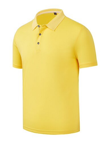  Herren Poloshirt Golfhemd Outdoor Casual Polo-Kragen Klassisch Kurzarm Modisch Brautkleider schlicht Feste Farbe Knopf vorne Button-Down Frühling Sommer Regular Fit Schwarz Weiß Gelb Rote Blau Grau