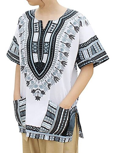  Herren Moderne Afrikanische Outfits Übergröße Afrikanischer Druck Dashiki Maskerade Erwachsene Oberteil Party