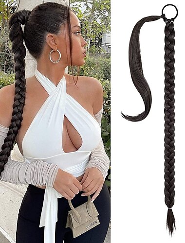  extensión de cola de caballo extensión de cola de caballo trenzada / clásico / cabello sintético para mujer pieza de cabello natural 32 pulgadas fiesta / noche / uso diario / cumpleaños