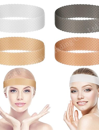  Diadema de peluca de silicona Cintas para el cabello de peluca de silicona transparente Diadema de silicona antideslizante con gorra de red de peluca y cepillo de borde para mujeres unisex