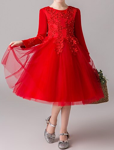  Prinzessin Kurz / Mini Blumenmädchenkleid Erstkommunion Süßes Ballkleid Spitze mit Blütenblätter Ballettröckchen Fit 3-16 Jahre