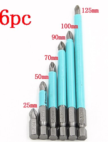  antislip magnetiskt batchhuvud kors hög hårdhet handborr skruv elektrisk skruvmejsel 25 50 70 90 100 125 150mm ph2