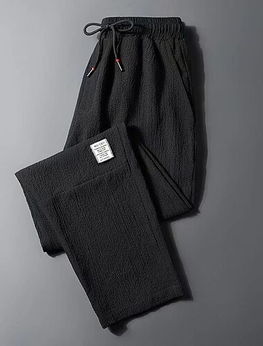 Herren Jogginghose Jogger Hose Hosen Freizeithose Kordelzug Elastische Taille Gerade geschnitten Feste Farbe Komfort Atmungsaktiv Casual Täglich Strassenmode Sport Modisch Schwarz Grün Mikro-elastisch