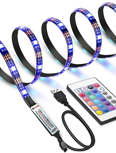  LED RGB Strip Light Color Light Bar 1-4 Meter 14-95 inch TV Backlight Tit Including 24 Key IR Controller PC Display Bedroom Game room Home Theater Atmosphere Light