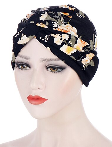  kvinner muslim daglig turban folding kors knyttet hår skjerf elastisk hodeplagg hodeplagg bandanaer dame hår hatter lue håravfall tilbehør