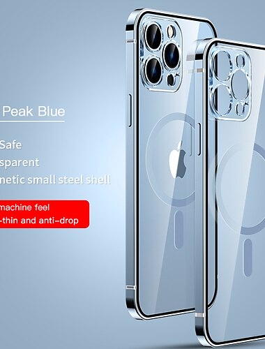  Custodia per iPhone 16 iPhone 15 Pro Max Plus iPhone 14 13 12 Pro Max Mini con supporto MagSafe ricarica wireless antiurto in metallo
