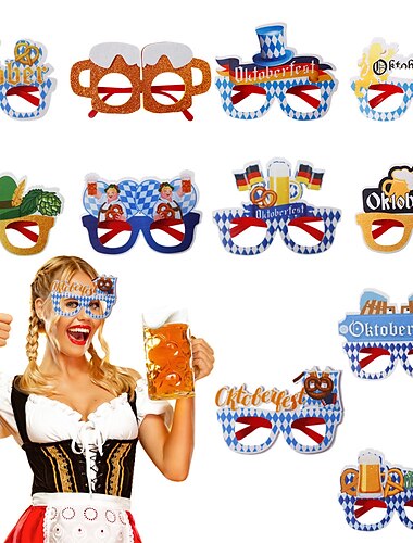  2022 nouvelles lunettes oktoberfest décoration de fête accessoires photo allemand oktoberfest lunettes drôles cadre