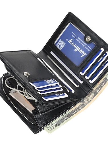  الرجال الجديد سستة محفظة قصيرة متعددة فتحة بطاقة الأزياء العمودية البسيطة المفاجئة محفظة للرجال