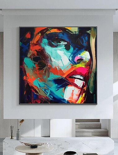  Mintura handgefertigte Gesichtsölgemälde auf Leinwand, Wandkunst, Dekoration, moderne abstrakte Figurenbilder für Wohnkultur, gerolltes, rahmenloses, ungedehntes Gemälde