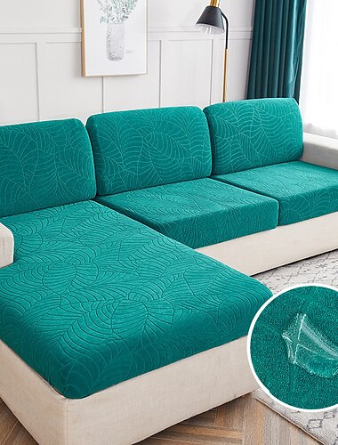  Stretch-Sofa-Sitzkissenbezug, wasserabweisend, weinrot, Jacquard-Schonbezug, elastisch, Couch-Sessel, Loveseat, 4- oder 3-Sitzer, grau, uni, einfarbig, weich, strapazierfähig, waschbar