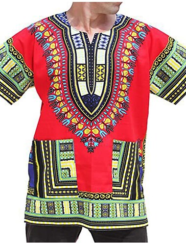  Herren Moderne afrikanische Outfits Übergröße Afrikanischer Druck Dashiki Maskerade Erwachsene oben Party