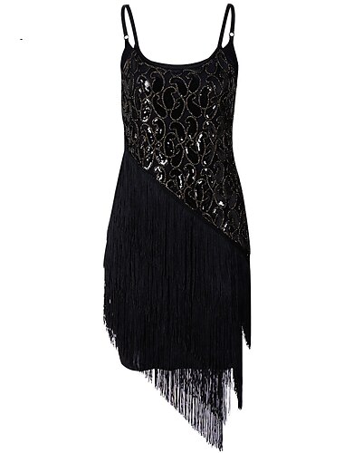  Goldene Zwanziger 1920er Cocktailkleid Über dem Knie Flapper Kleid Kleid Cocktailkleid Kostüm Capes Kostümzubehör Kostüme & Zubehör Ärmellos Der große Gatsby Charleston Hochzeitsgast Pailletten