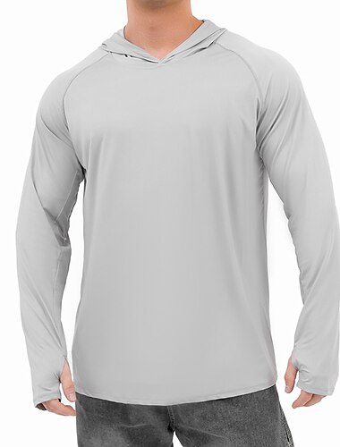  Herren Langarm Sonnenshirts UV-Schutz Hoodie Rashguard Wandern Angeln Schwimmen T-Shirt Top Outdoor Sonnenschutz Atmungsaktiv Schnelltrocknend Leicht Sommer Blau Marine Weiß Klettern