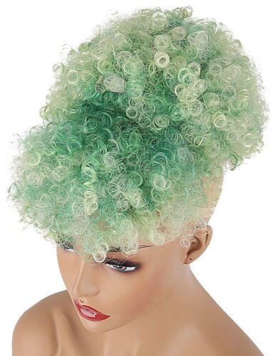  Afro High Puff Haarknoten Pferdeschwanz mit Kordelzug und Pony Kurzer verworrener lockiger Ananas-Pferdeschwanz-Clip in Wickel-Hochsteckfrisur-Pferdeschwanz-Verlängerungen