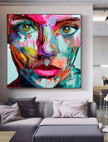  mintura handgemachtes Gesicht Ölgemälde auf Leinwand Wandkunst Dekoration moderne abstrakte Figurenbilder für Wohnkultur gerolltes rahmenloses ungedehntes Gemälde