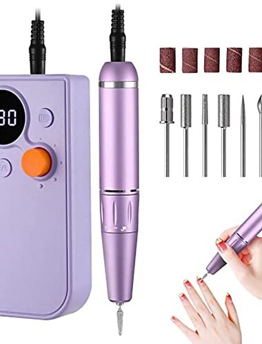  Professional Portable Nail Drill Kit Rechargeable Nail Machine Electric Cordless Efile Nail Drill Set with 7 Nail Bits, Manicure Pedicure Tool