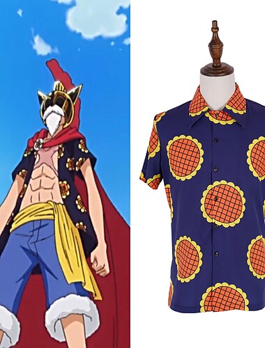  One Piece Monkey D.Luffy Chemisier / Chemise Anime Dessin Animé Animé 3D Art graphique Style de rue Pour Homme Adulte Rentrée scolaire Impression 3D