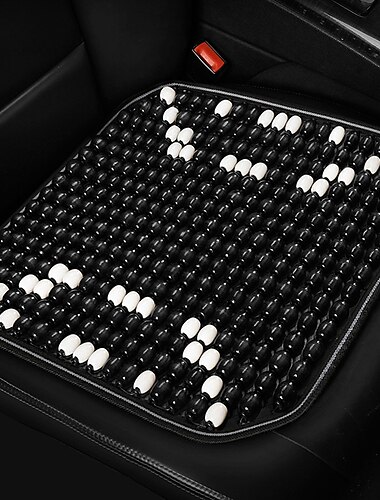  Cojín de asiento de coche con cuentas de madera de verano, transpirable, fresco, universal, para las cuatro estaciones, ventilación, cubierta de asiento de camión, alfombrilla protectora