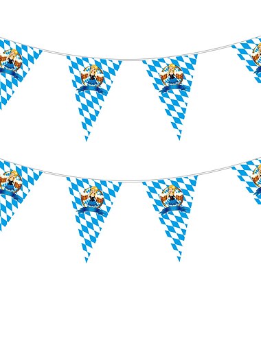  deutschland münchen blau-weiß kariertes tischtuch oktoberfest banner flagge ziehen bayern flagge hängende flagge dreieckige schnur flag