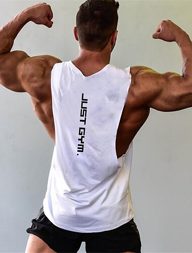  Herren Tank Top Weste Unterhemd Ärmellos Rundhalsausschnitt Sommer Buchstabe Lässig Muskel Training Urlaub Sport Täglich Schwarz Weiß Gelb Top T-Shirt für Herren