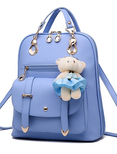  Rucksack-Geldbörse für Damen, großes Fassungsvermögen, Leder-Umhängetaschen, süßer Mini-Rucksack für Mädchen, schwarz, Geschenk zum Schulanfang