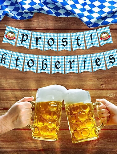  La nouvelle bannière de fête à thème oktoberfest allemande tirer le drapeau festival fournit des accessoires de décoration de scène