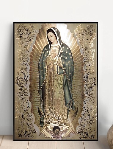  Nuestra Señora de guadalupe decoración del hogar lienzo pintura sala de estar Fondo pintura de pared póster sin marco pintura en aerosol núcleo