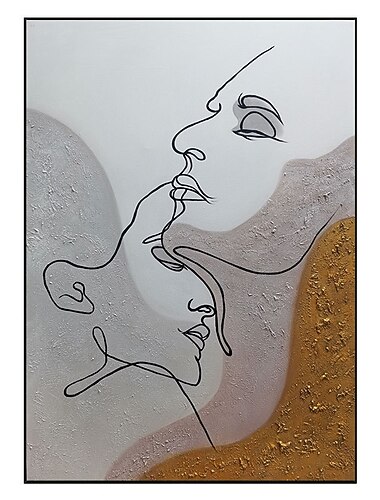  Handgefertigtes handgemaltes Ölgemälde Wandkunst abstraktes Frauengesicht Heimdekoration Dekor gerollte Leinwand kein Rahmen ungedehnt