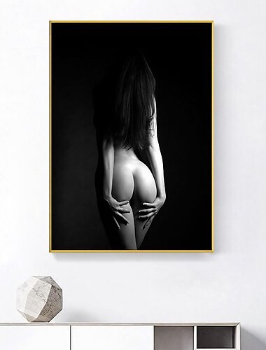  Toile d'art mural de personnes noir et blanc, affiche arrière de femme sexy, imprimés et affiches, peinture en tissu décoratif pour salon, images sans cadre