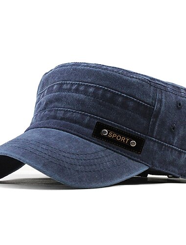  Sombrero plano de algodón lavado informal para las cuatro estaciones, diseño único, gorras de pescador ajustables vintage, gorra para hombres y mujeres
