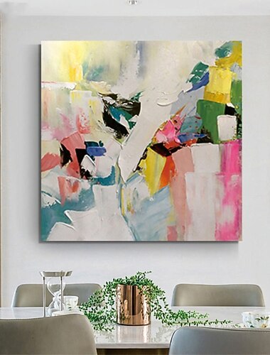  Pintura a óleo pintada à mão arte da parede abstrata pintura em tela rosa decoração para casa decoração lona enrolada sem moldura não esticada