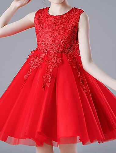  Prinzessin Kurz / Mini Blumenmädchenkleid Erstkommunion Süßes Ballkleid Spitze mit Blütenblätter Fit 3-16 Jahre