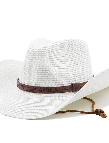  Sombreros de vaquero para mujer, banda de talla retro, sombreros occidentales