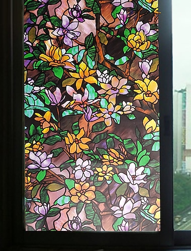  100X45cm PVC Frosted Static Cling Stained Glass Film Window Privacy Sticker Home Bathroom Decortion / Window Film / Window Sticker / Door Sticker Wall Stickers for bedroom living room