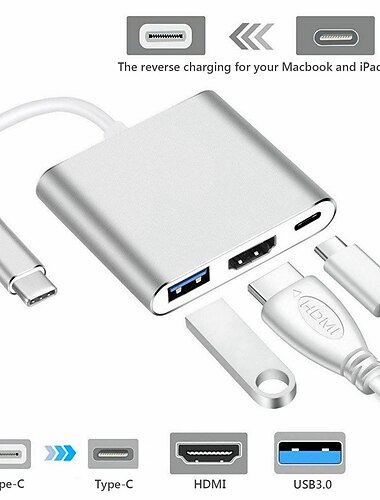  LITBest USB 3.0 USB C concentradores 6 Puertos OTG Concentrador USB con HDMI 1.4 USB 3.0 USB C USB3.0 * 1 La entrega de energía Para