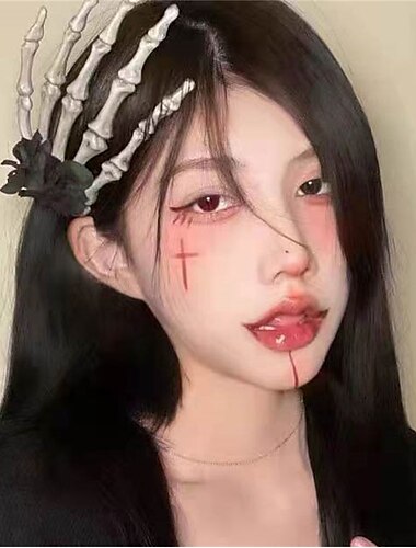  2 stk halloween dekor hårnål mørk skrekk søt morsom fransk hodeplagg morsomt hodeskalle design tilbehør