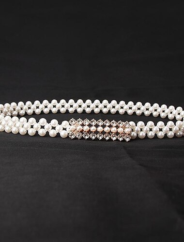  Damen Perle Taille Kette koreanische Version Strass Perle dekorative Gürtel Mode süßes Kleid elastischer Gürtel Frauen Großhandel