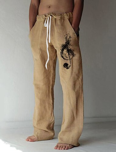  Bărbați Imprimeu Grafic Pantaloni Pantaloni de vară Pantaloni de plajă Talie medie Șic Stradă Designer Stil Clasic Casual Zilnic Concediu Buzunar Cordon Talie elastică Vară Primăvară Ștampilare la