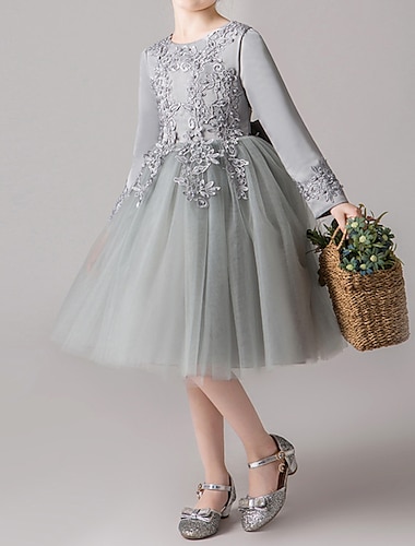  Princesa Corto / Mini Vestido de Niña Florista Primera Comunión lindo vestido de fiesta Encaje con Pétalo tutú Ajuste 3-16 años