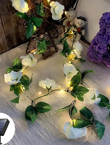  blume lichterketten solar hochzeit dekoration lichterketten 2 mt 20 leds im freien wasserdichte girlande lichter garten balkon terrasse urlaub weihnachtsfeier hintergrund wand dekoration