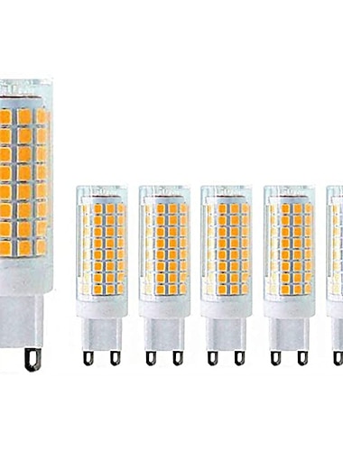  6stk led lyspære g9 bi pin lampe 10w ac220v e14 102 led spotlight lysekrone taklampe 100w halogen tilsvarende varm kald hvit