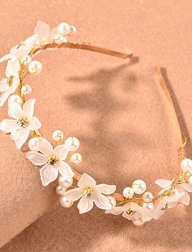  Bandanas Decoração de Cabelo Peça para Cabeça Liga Casamento Ocasião Especial Casamento Com Floral Detalhes em Cristal Capacete Chapéu