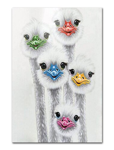  mintura handgemaakte struisvogel aniamls olieverf op canvas muur kunst decoratie moderne abstracte foto voor home decor gerold frameloze ongestrekte schilderij