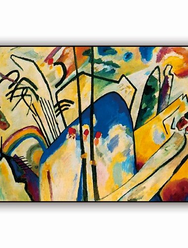  Hecho a mano pintado a mano pintura al óleo arte de la pared wassily kandinsky pintura de talla abstracta decoración del hogar lienzo enrollado sin marco sin estirar