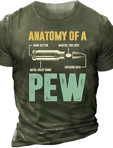  Pánské AR15 grafické tričko Sarkastické prohlášení o právech na zbraně s krátkým rukávem