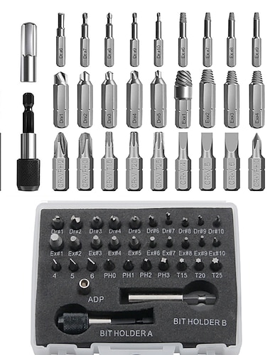  22/33ks vytahovací sada vrtáků svléknutý zlomený šroub vytahovač šroubu vytahovač čepu sklouznout zuby poškozené demolovat svlékl zlomené nástroje